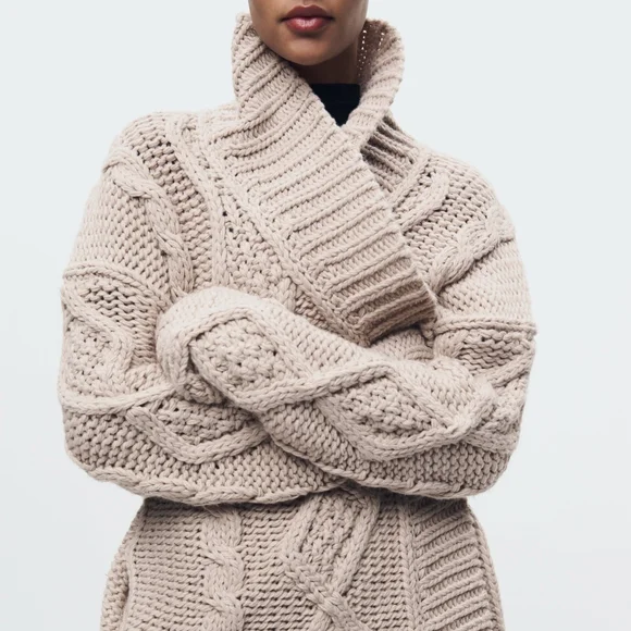 Zara Cable knit coat - Picture 8 of 11
